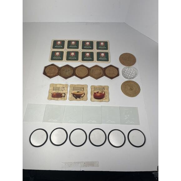 Set Of 31 Drink Coasters Glass / Round / Japanese /beer / Crystal Vintage RARE - Picture 1 of 12